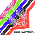 Adjustable Bandana Leather Pet Collar Triangle Scarf