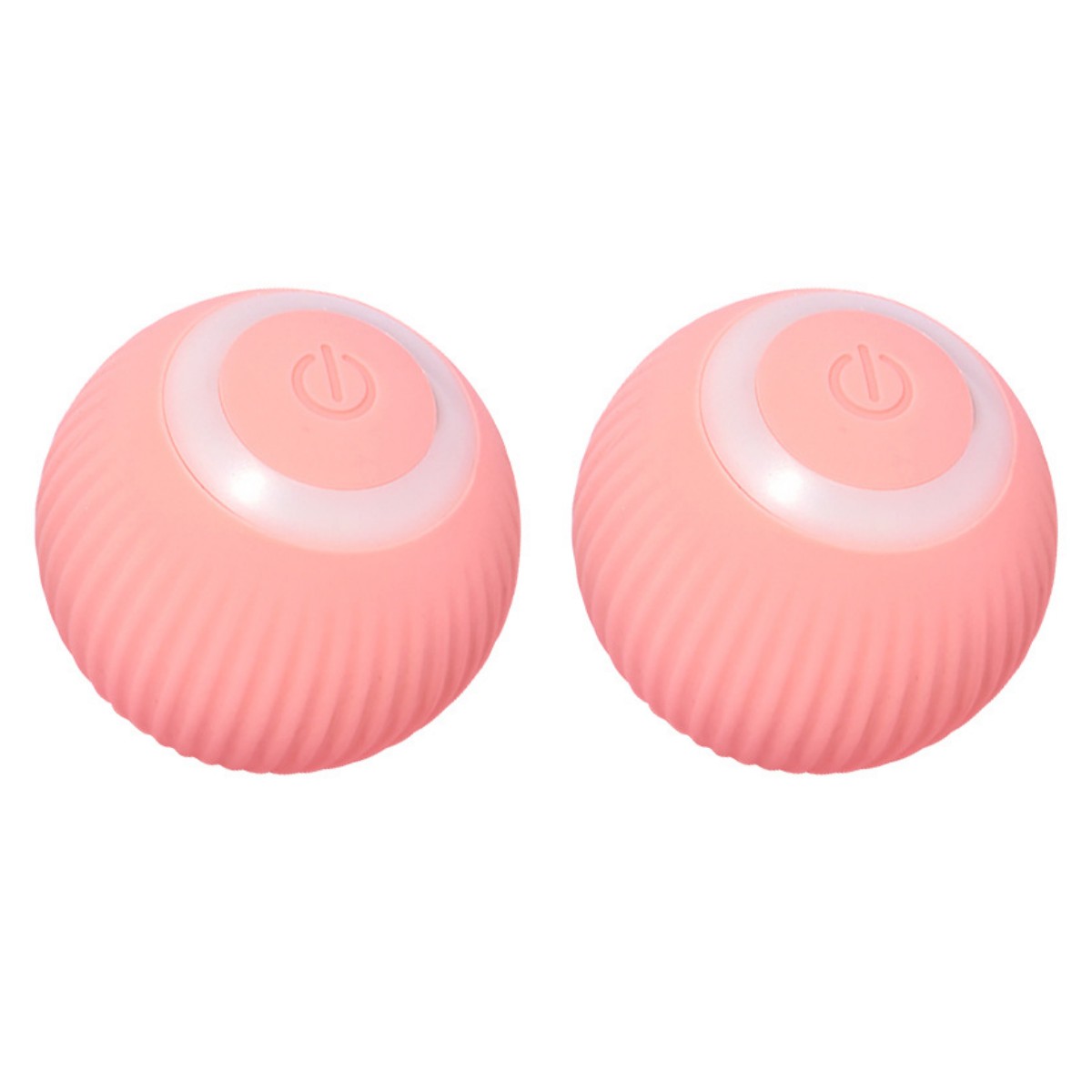 Cat Gravity Intelligent Rolling Ball Tease Toy Pet Automatic Rotating Ball 2pcs in Pink USB