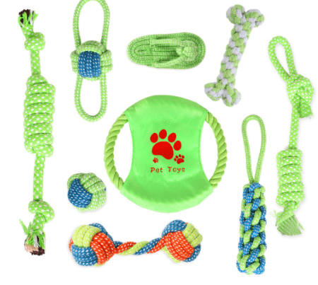 Durable Dog Rope Toys - 7 Exciting Variants For Chewing, Playing, And Dental Health 9Piece Set1