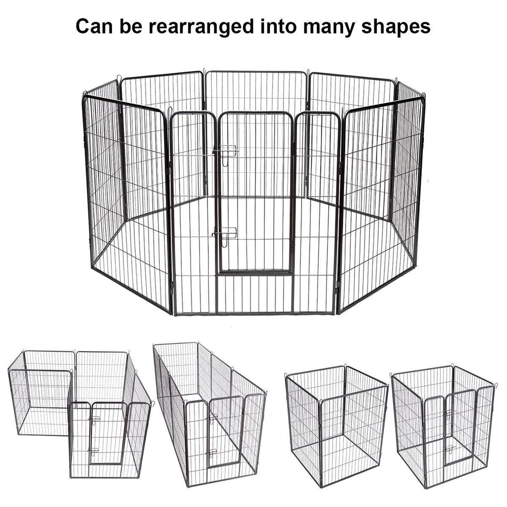 8 Metal Panel Heavy Duty Pet Playpen Dog Fence with Door
