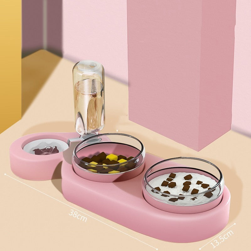 Cats Dogs Pets Rice Bowls Automatic Water Bowls Pink