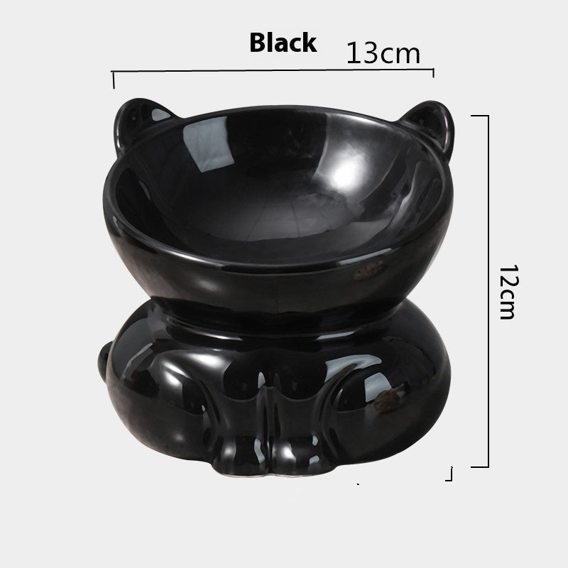 Ceramic Cat Dog Bowl Pet Supplies Drinking Water Goblet Food Basin Black