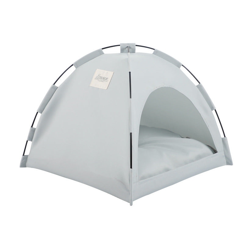Cat Tent Cooling Mat Dog House Pet Sofa Camping Dog Bed With Cushion For Dog Kennel Indoor Cat Nest Cat Bed Pets Products Green grey