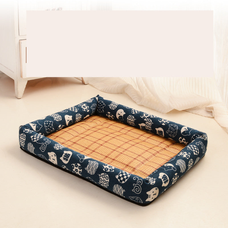 Universal Removable and Washable Dog Kennel Mat Gray plaid XL（75cm*60cm）