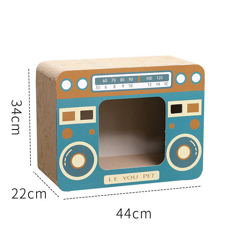 TV Set Household Fashion Scratch Board Cat Litter Box Radio