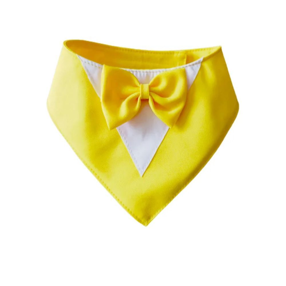Pet Triangle Bib Bow Saliva Towel Pet Collar Dog Clothing Cat Puppy Scarf Bib Dogs Pets Accessories Dog Collar Harness Yellow
