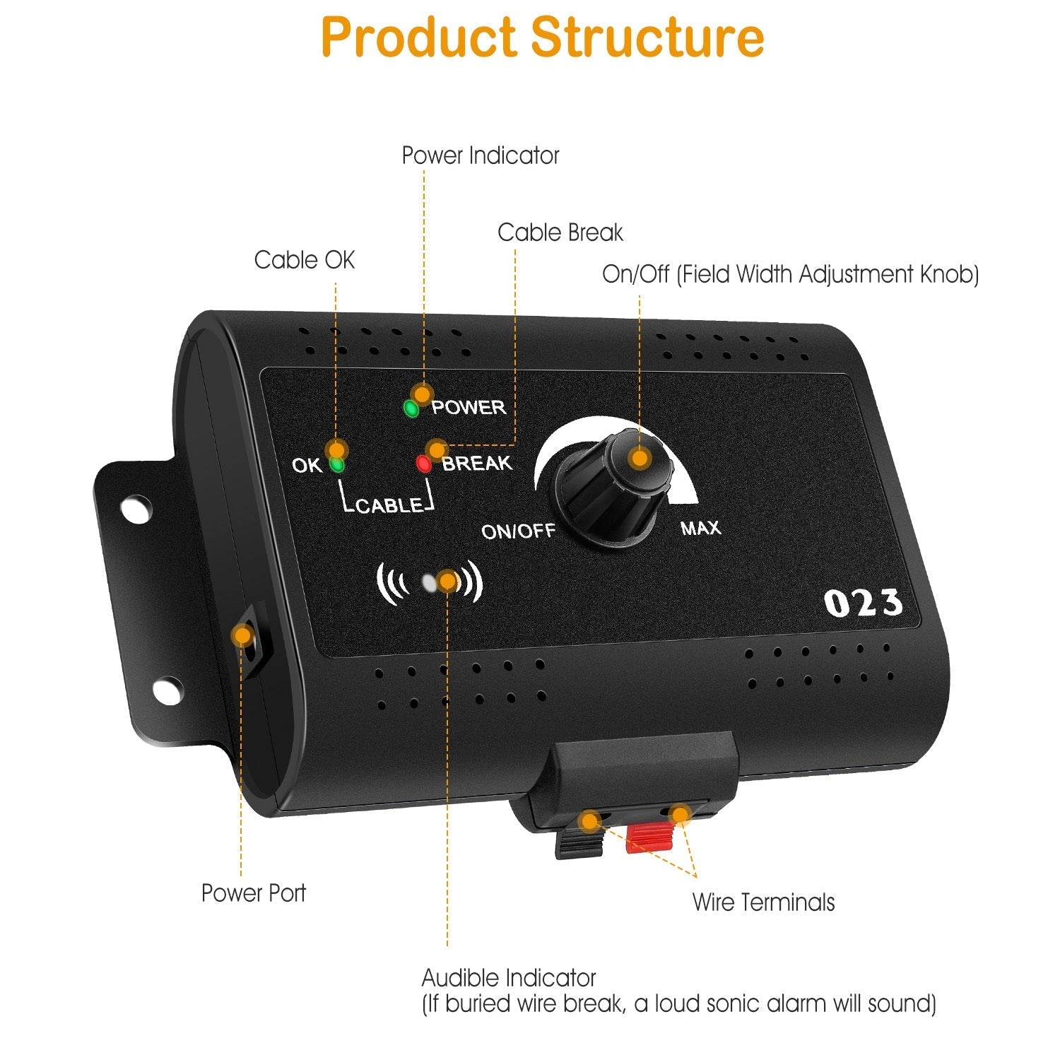 Electric Dog Fence System Pet Tone Shock Boundary Containment Water Resistant Collar Receiver For Small Medium Large Dog