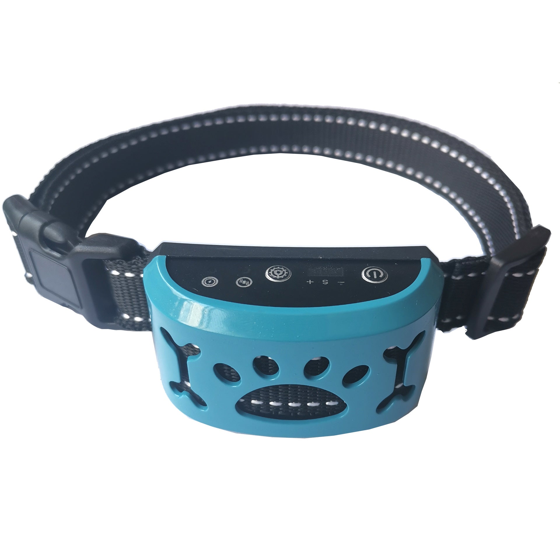 Pet Collar Automatic Identification Vibration Electric Shock Stop Barking for traction BLUE