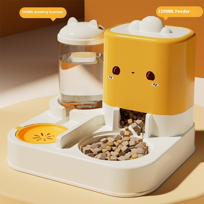 Pet Supplies Cat Water Fountain Automatic Pet Feeder 3700ML Large Capacity Cheese Yellow