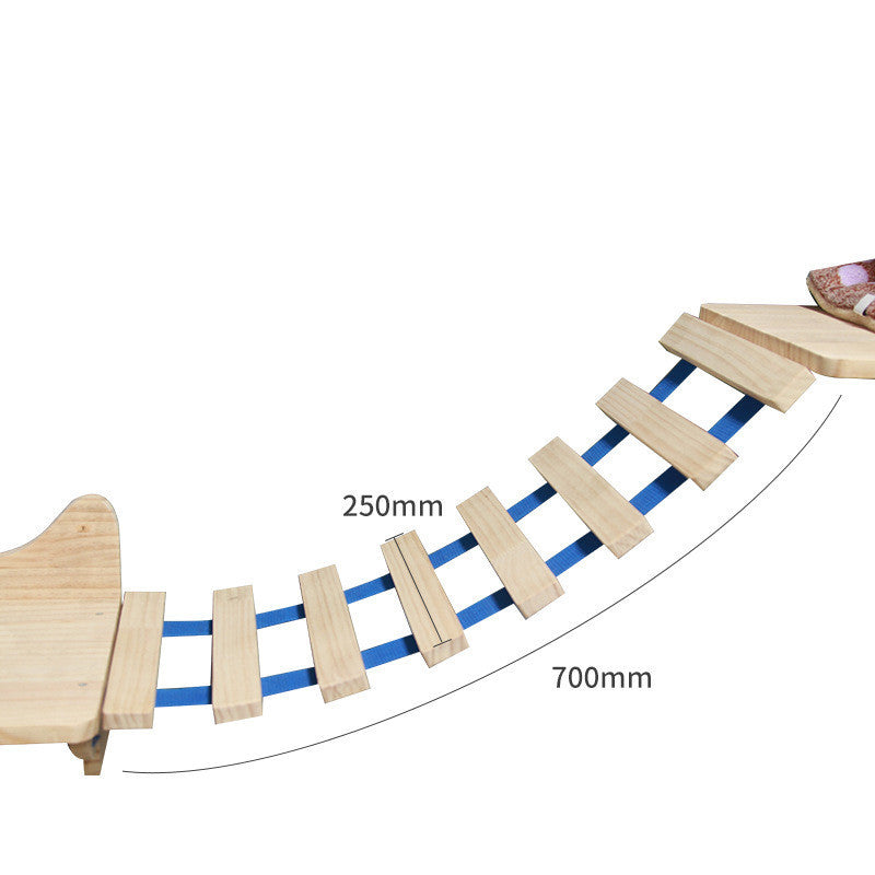 Pet Cat Climbing Frame Wall Type Solid Wood Wall Hanging Platform Ladder Pets Accessories Suspension bridge ladder