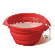 Collapsible Travel Dog Bowl for Pets Red