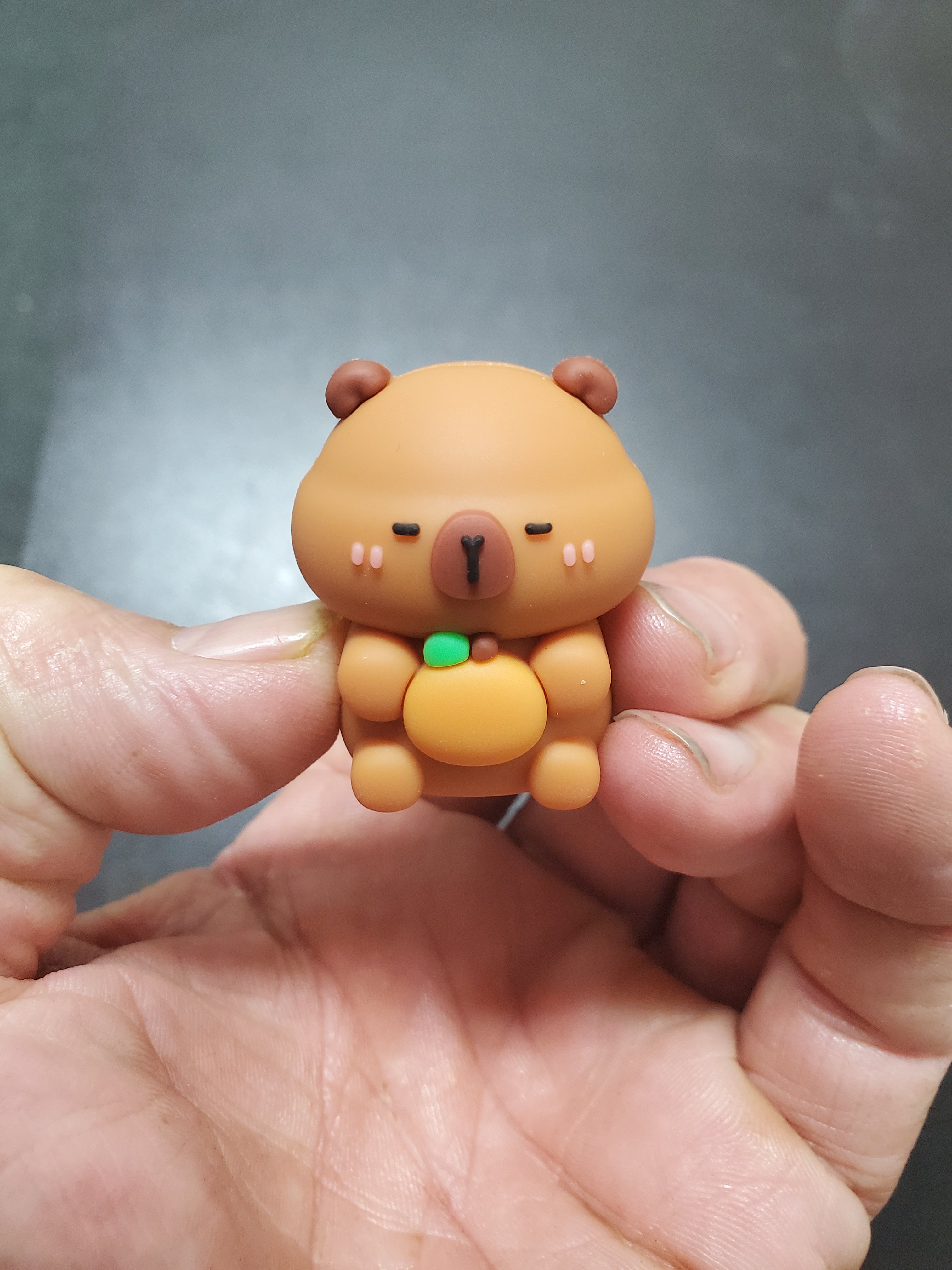 Poop Pencil Sharpener Capybara w Orange