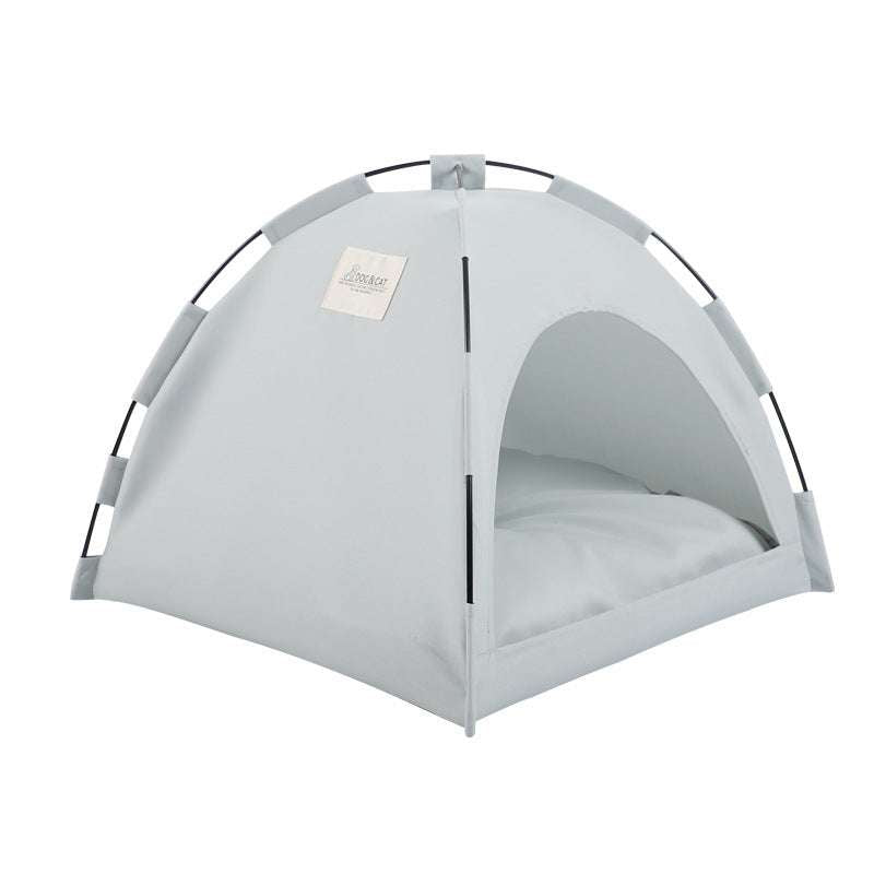 Cat Tent Cooling Mat & Dog Bed – Indoor Pet Sofa with Cushion Green grey