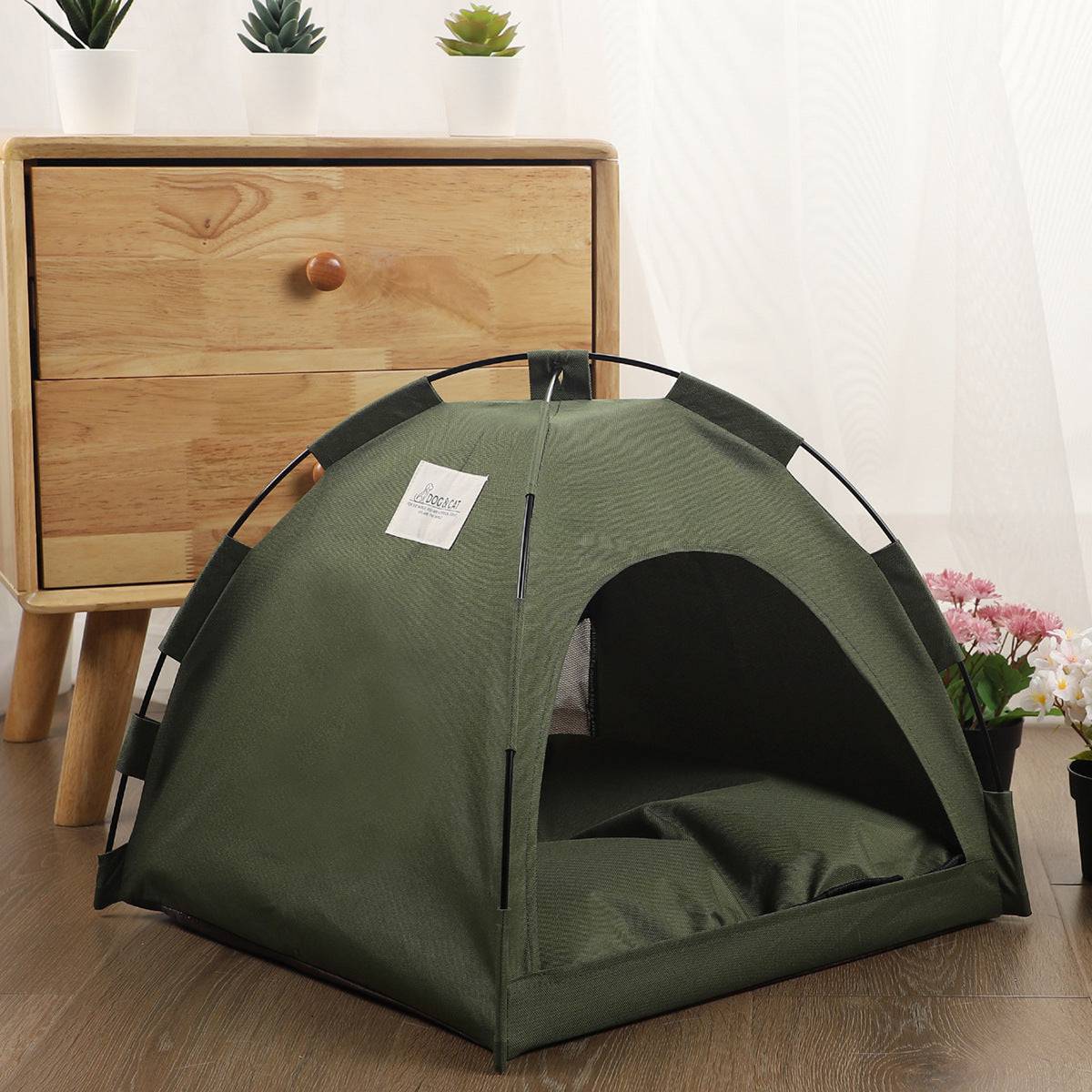 Cat Tent Cooling Mat & Dog Bed – Indoor Pet Sofa with Cushion