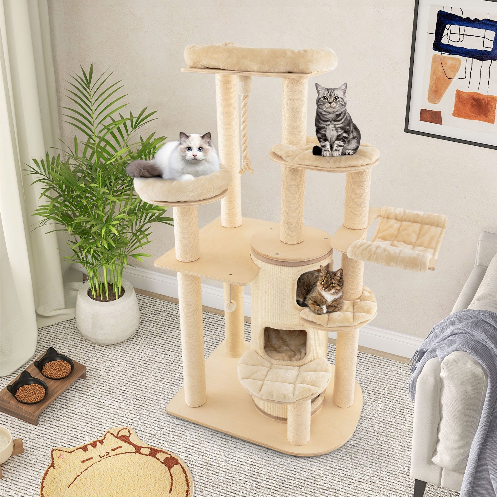 Multi-Level Cat Tree with 3-story Cat Condo