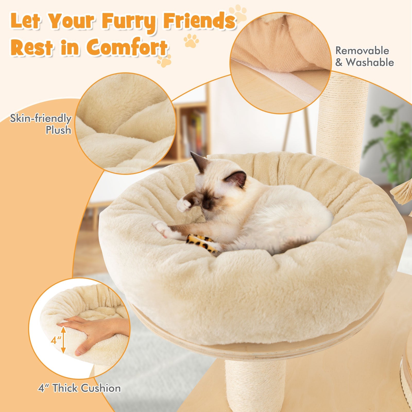 Multi-Level Cat Tree with 3-story Cat Condo