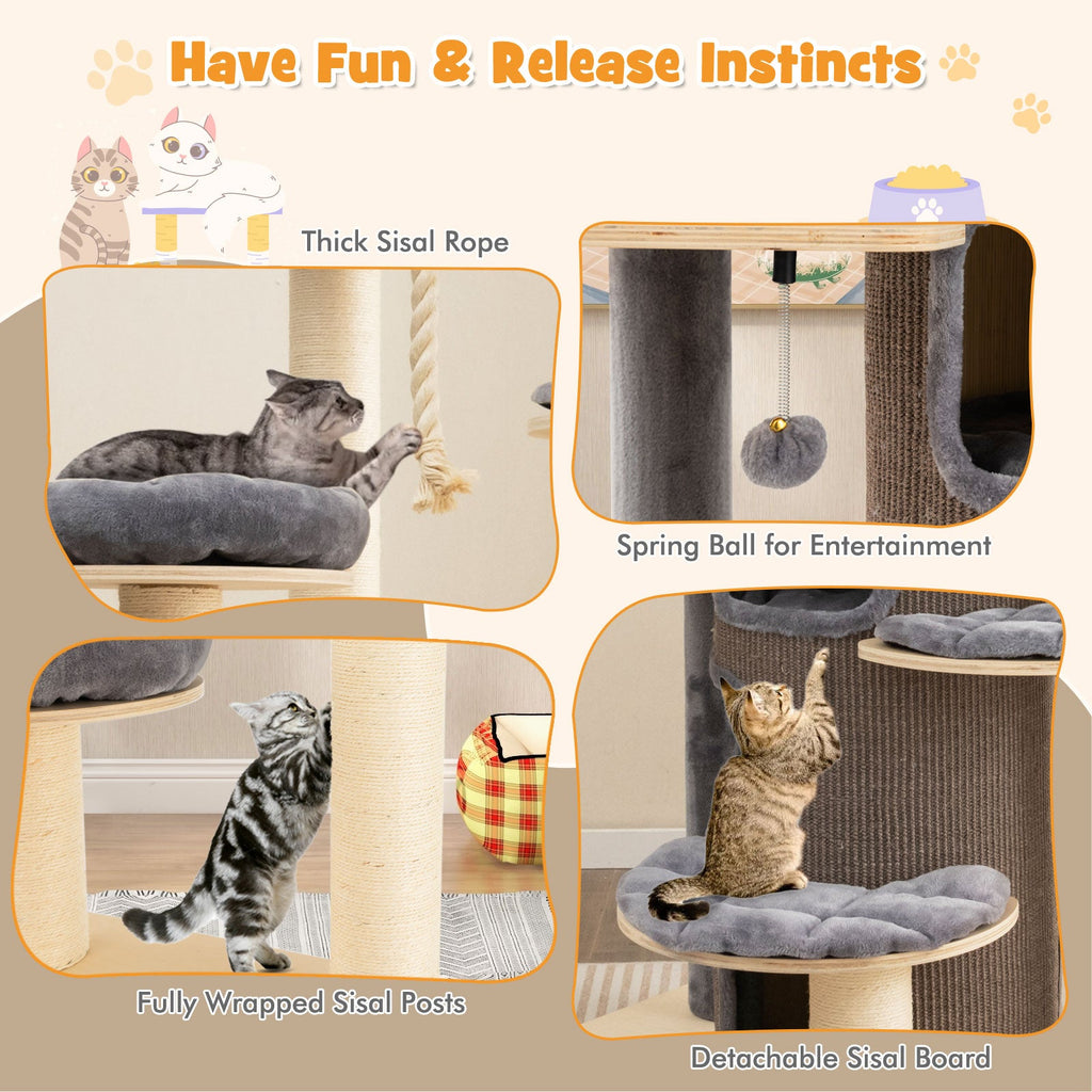 Multi-Level Cat Tree with 3-story Cat Condo