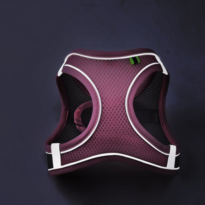 Reflective Dog Vest Harness & Leash – Breathable Polyester | XXS–L | 7 Colors
