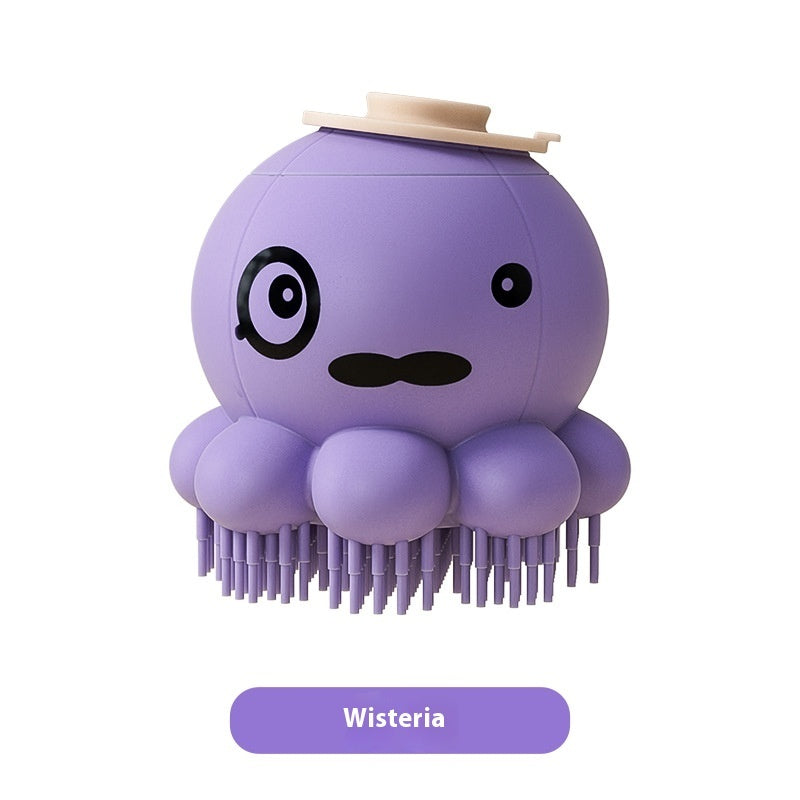 Pets Shower Brush Silicone Bath Massage Comb Pet Products Purple