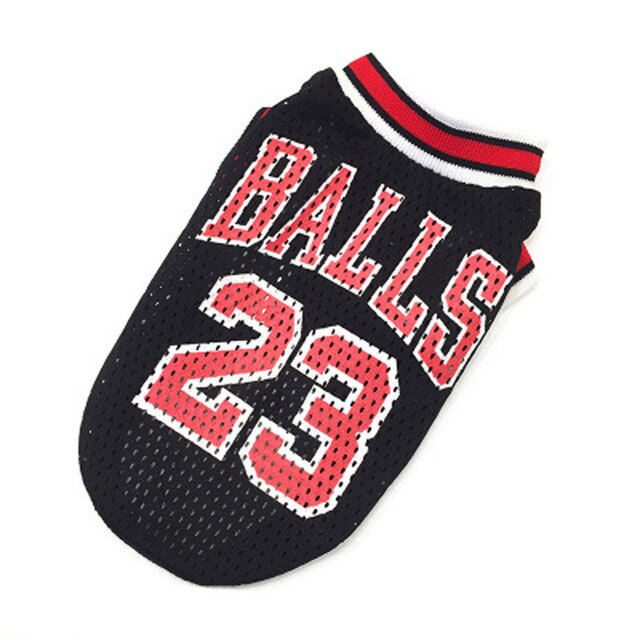 Mesh Basketball Uniform Jersey for Dog Cat Pet Black