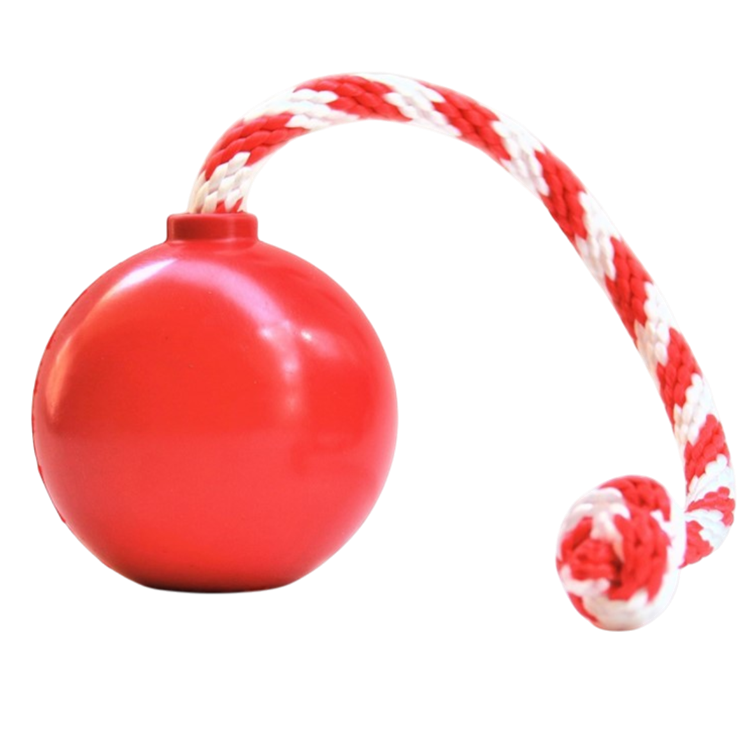 USA-K9 Cherry Bomb Rubber Dog Chew Toy – 4-in-1 K9 Reward & Treat Dispenser | USA Made LARGE RED CHERRY BOMB
