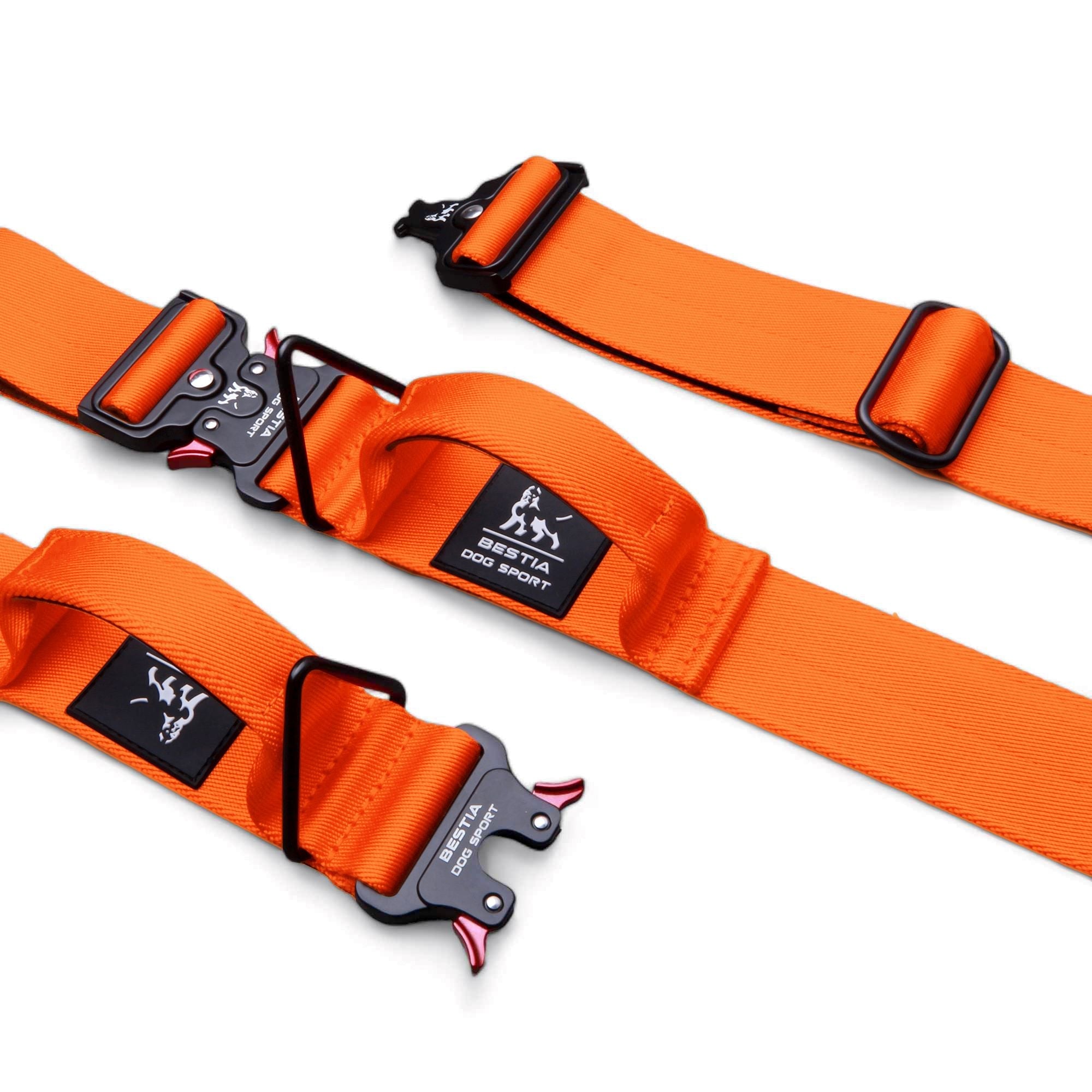 Bestia Dog Sport GripPro Handle Collar Orange