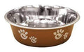 Bella Stainless Steel Paw Print Dog & Cat Bowl, Copper LG