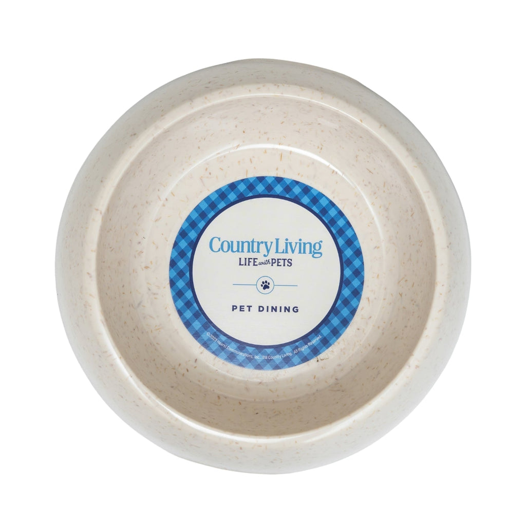 Country Living Set of 2 Natural Fiber Dog Bowls – White Swan