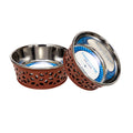 Country Living Set of 2 Stainless Steel Dog Bowls – Farmhouse Style, Ideal for Small to Medium Dogs Apricot Brandy 16 oz
