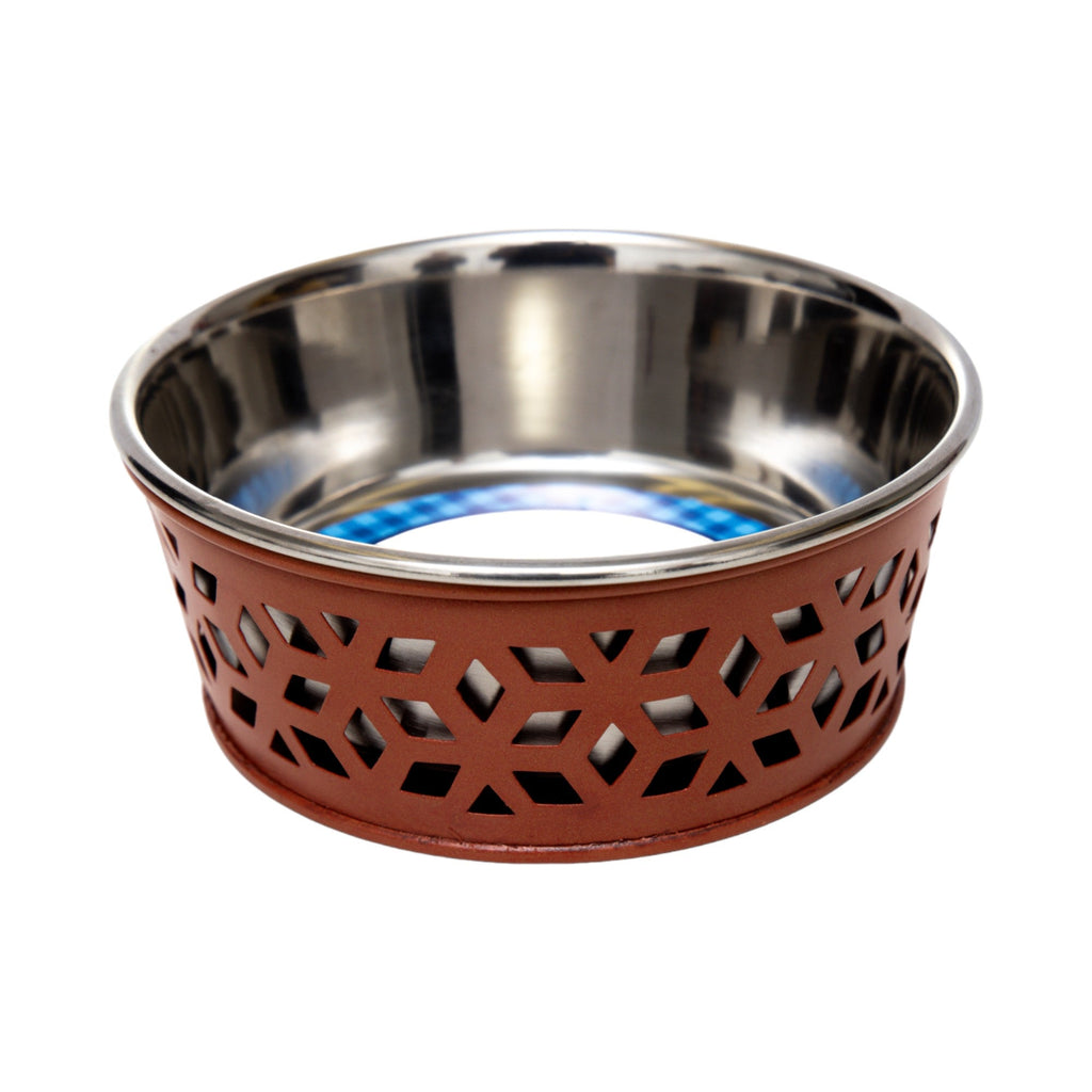 Country Living Set of 2 Stainless Steel Dog Bowls – Farmhouse Style, Ideal for Small to Medium Dogs