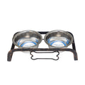 Country Living Rustic Dog Bone Elevated Feeder with 2 Stainless Steel Bowls