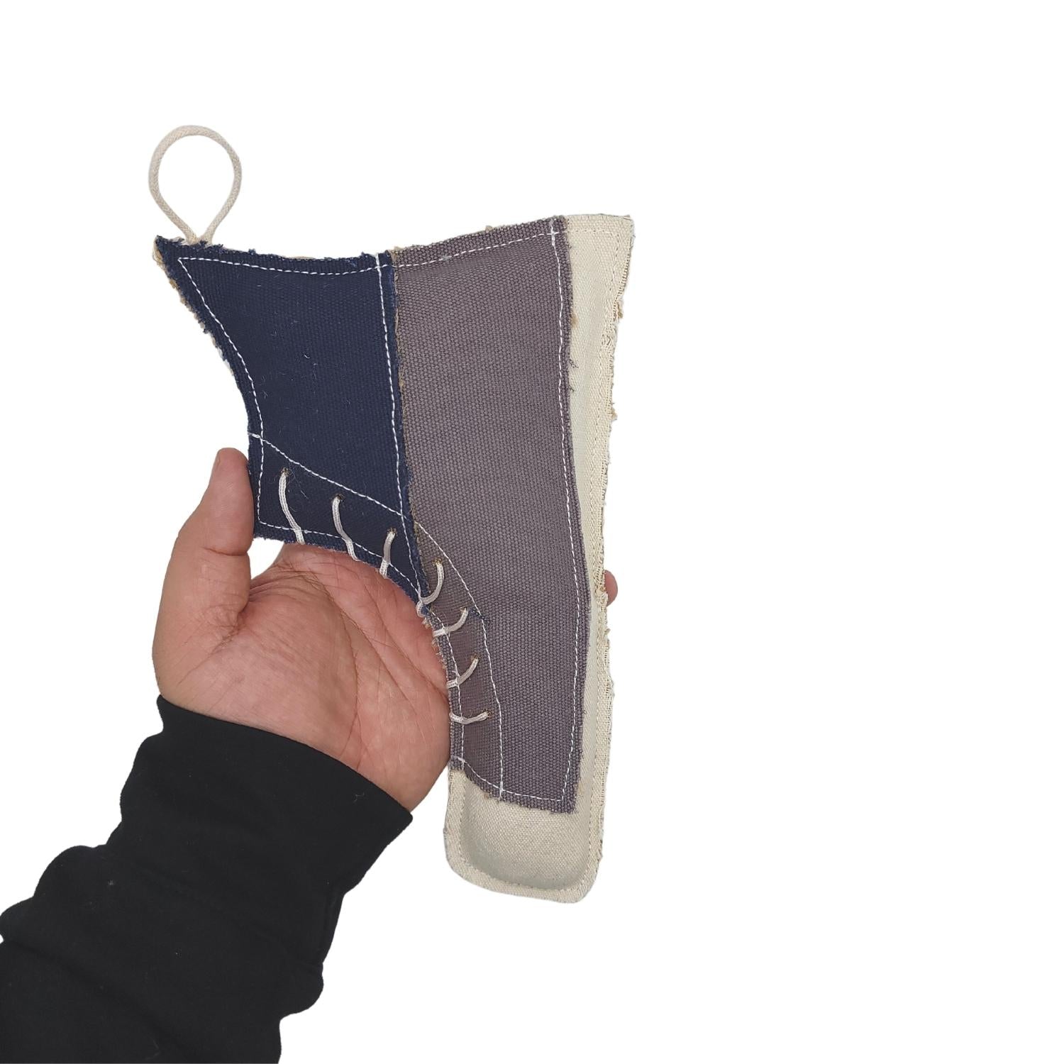 Country Living Canvas & Jute Shoe-Shaped Dog Chew Toy – Durable, Safe and Non-Toxic