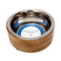 Country Living Stainless Steel Dog Bowl with Cylindrical Mango Wood Holder 2 Quarts