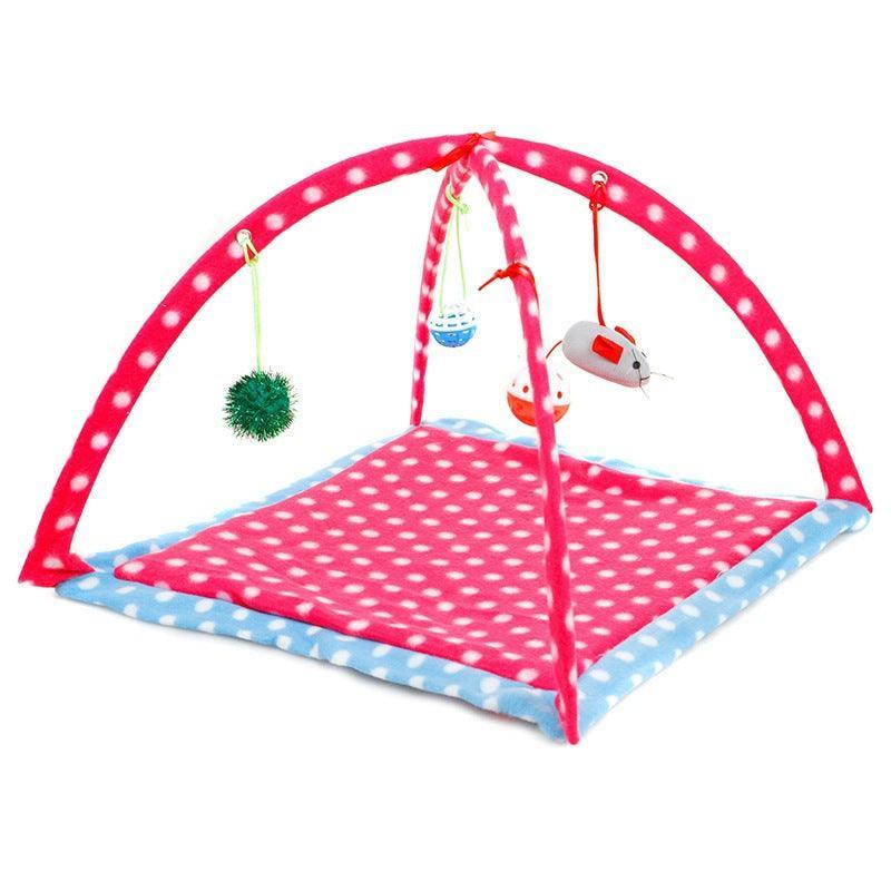 Cozycat Foldable Cartoon Cat Play Tent Hammock: The Ultimate Cat Haven Red Wave Point