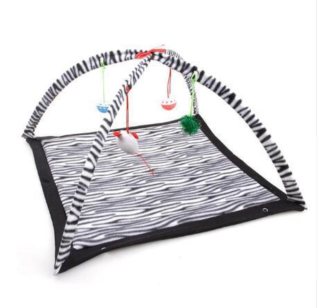 Cozycat Foldable Cartoon Cat Play Tent Hammock: The Ultimate Cat Haven Zebra Pattern