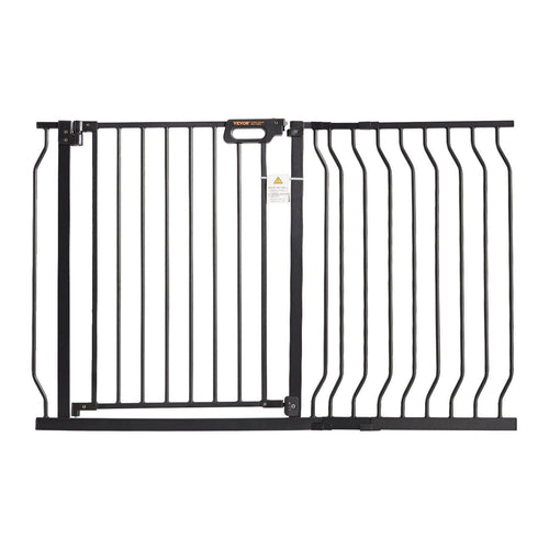 Baby Gate, 29.5"-48.4" Extra Wide, 30" High, Dog Gate for Stairs Doorways and House, Easy Step Walk Thru Auto Close Child Gate Pet Security Gate with Pressure Mount Kit and Wall Mount Kit, Black Black 29.5-48.4 inch