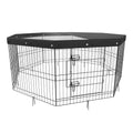 Dog Playpen, 8 Panels Foldable Metal Dog Exercise Pen with Top Cover, 24" H Pet Fence Puppy Crate Kennel with Ground Stakes, Indoor Outdoor Dog Pen for Small Medium Pets, for Camping, Yard Default
