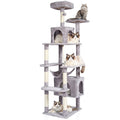 Cat Tree 72" Cat Tower with 2 Cat Condos Sisal Scratching Post Light Grey Default