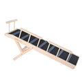 Dog Ramp, Folding Pet Ramp for Bed, Adjustable Dog Ramp for Small, Large, Old Dogs & Cats, Wooden Pet Ramp with 47.2" Long Ramp, Adjustable from 13.8" to 27.6", Suitable for Couch, Sofa, Car Defalut