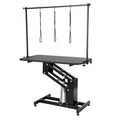 43" Hydraulic Pet Grooming Table, Heavy Duty Dog Grooming Arm for Medium/ Small Dogs, Height Adjustable Dog Grooming Station, Anti Slip Tabletop /Dog Grooming Station, Max Bearing 400LBS