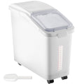 Ingredient Storage Bin, 11.4 Gallon Capacity Shelf Ingredient Bin, 280 Cup Flour Bins on Wheels Commercial Prosave Shelf-storage Ingredient Bin with Lid and Scoop Rice Bin for Kitchen White 11.4 Gallon 1 pcs