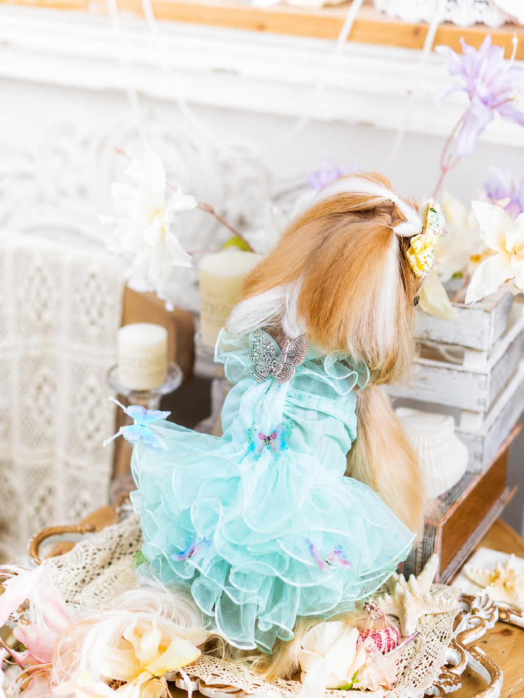 Butterfly Fairy Princess Dog Dress | Luxury Tulle Pet Party Dress