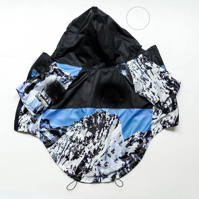 The Dog Face Windproof Waterproof Reflective Pet Cat Dog Jacket Mountain Blue