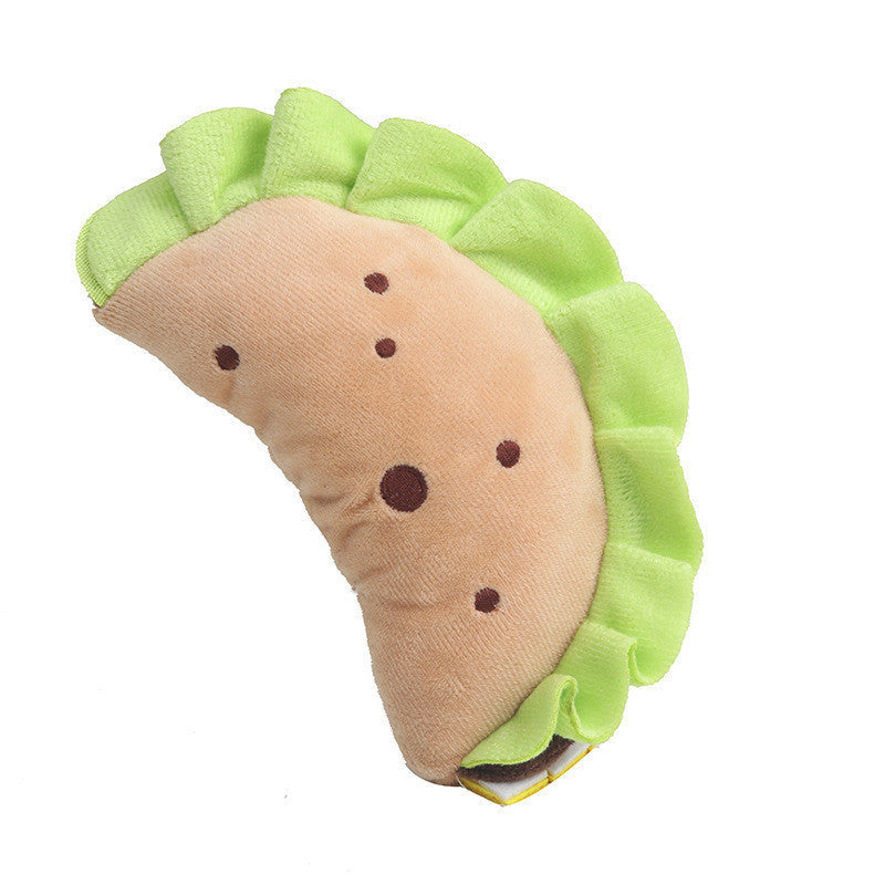 Dog Teething Simulation Sandwich Dumplings Chewing Noise Plush Toy Sandwich