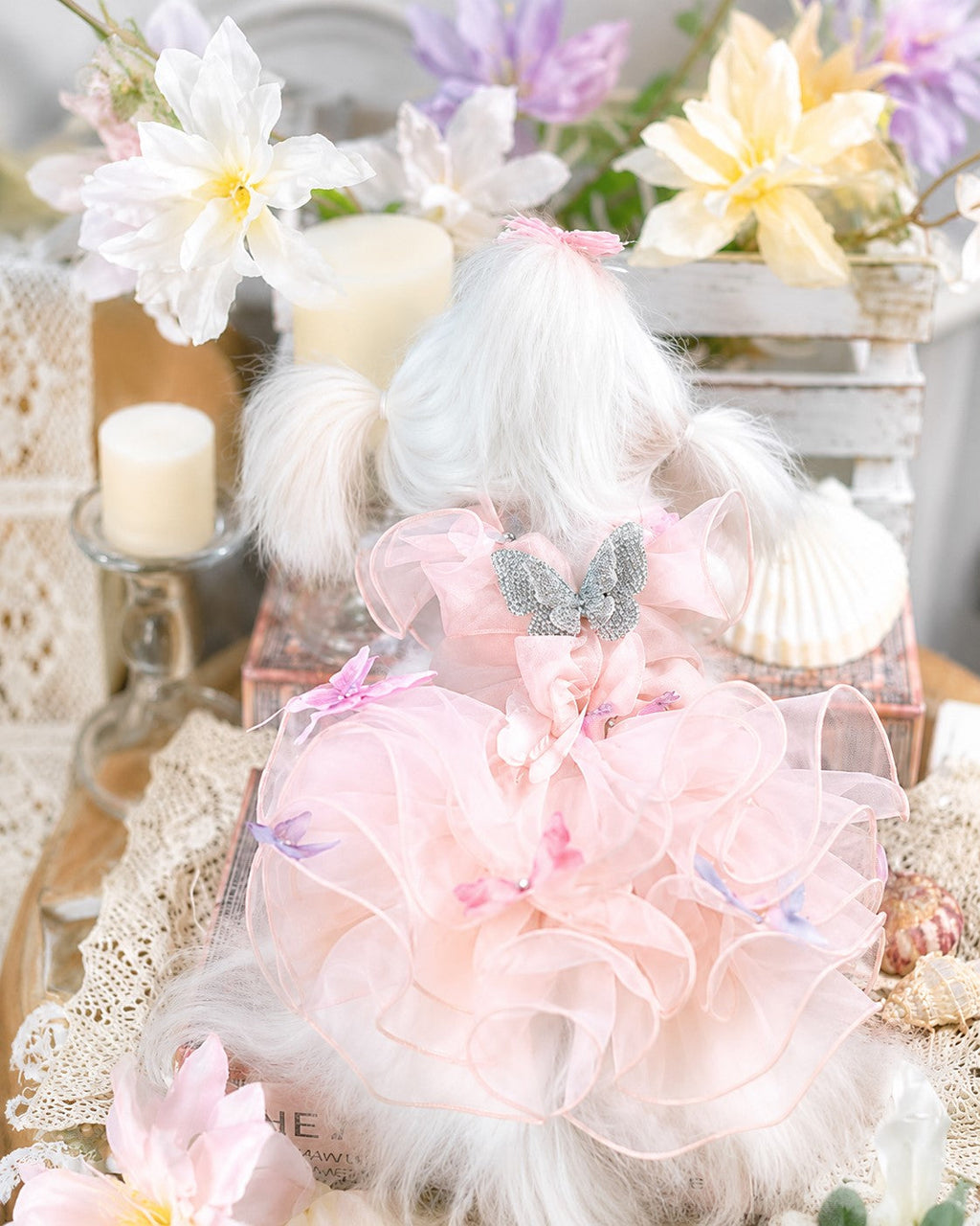 Butterfly Fairy Princess Dog Dress | Luxury Tulle Pet Party Dress