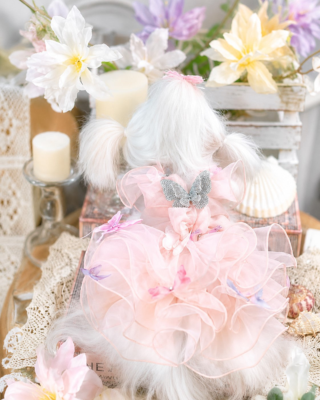 Butterfly Fairy Princess Dog Dress | Luxury Tulle Pet Party Dress