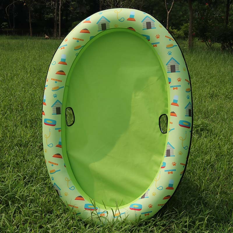 Dog Swimming Pool Inflatable Hammock Pets Pool Floating Bed Spring Summer Swimming Ring Green