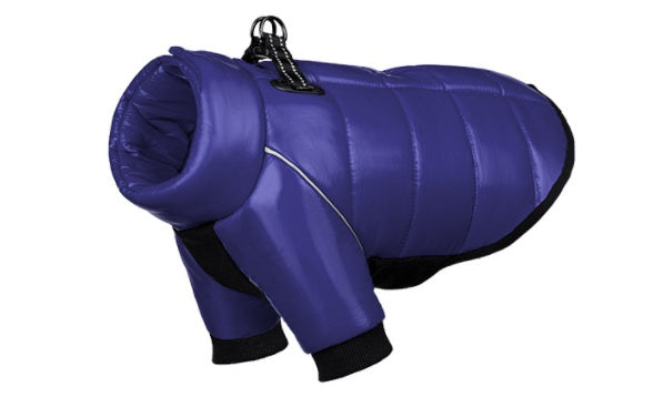 Pet Anti-light Warm New Article Clothing Winter Dog Down Jacket Waterproof Pets Clothes For Small Dogs Navy Blue Two feet