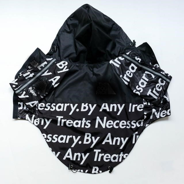 The Dog Face Windproof Waterproof Reflective Pet Cat Dog Jacket Black White Print