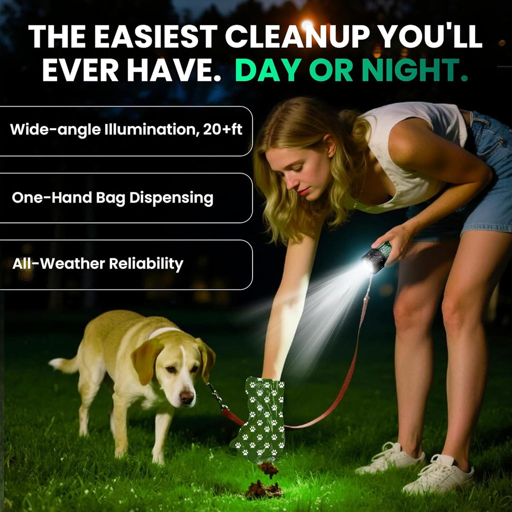 Dog Poop Bag Dispenser LED Flashlight USB C Rechargeable 45 Bags Default Title